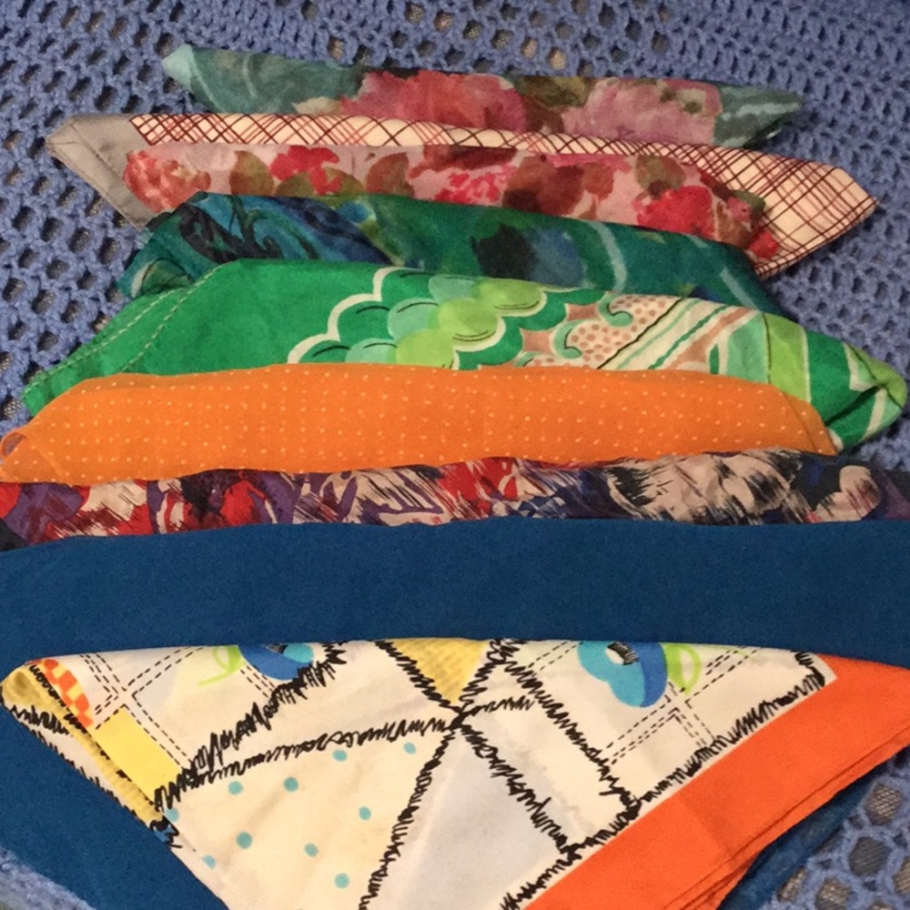 9 silkish scarves